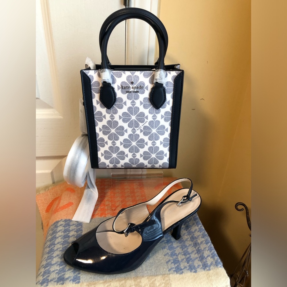 kate spade Navy & White Floral Mini Tote